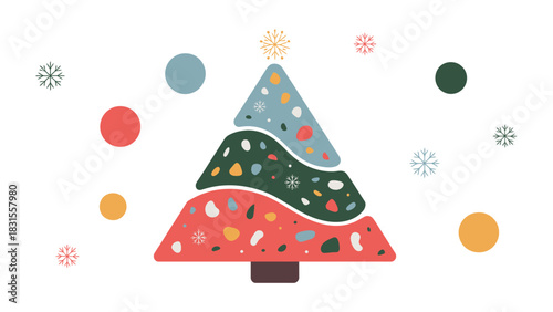 Festive Season: A charming Christmas tree with vibrant design and playful elements, spreading warmth and holiday cheer.
