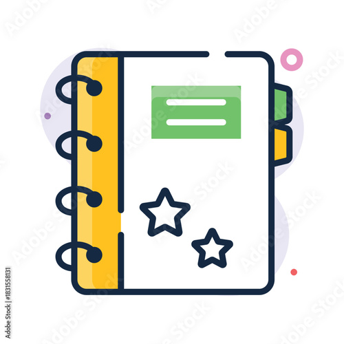 Take your hands on this trendy flat outline icon of notebook, premium vector