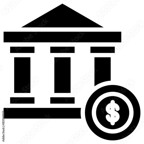 Banking icon for gross domestic product (GDP), business, website, application, printing, document, poster design, etc
