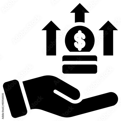 Profit increase icon for gross domestic product (GDP), business, website, application, printing, document, poster design, etc