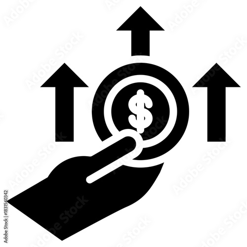 Inflation icon for gross domestic product (GDP), business, website, application, printing, document, poster design, etc