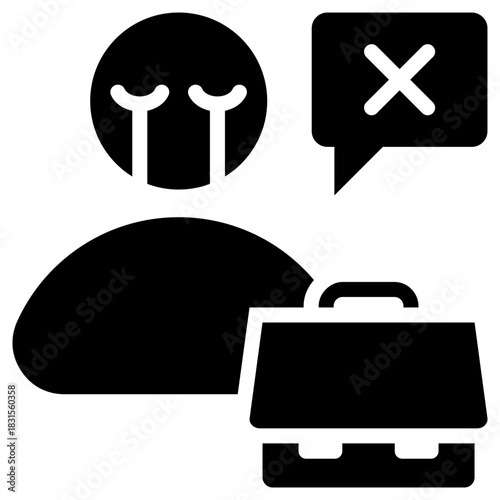 Unemployment icon for gross domestic product (GDP), business, website, application, printing, document, poster design, etc