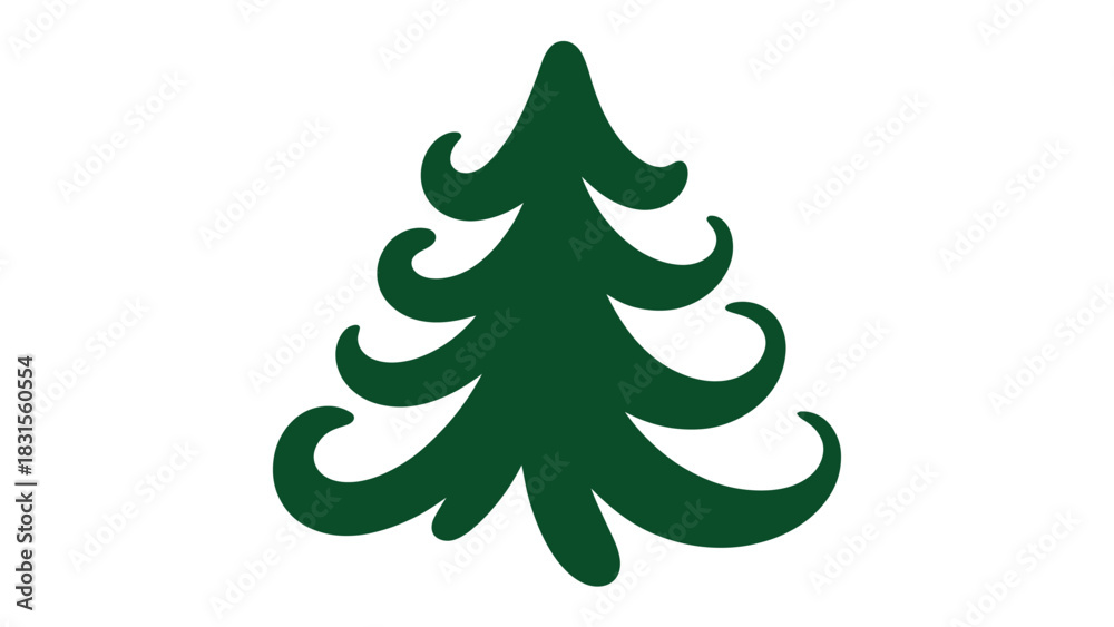 Obraz premium Evergreen Icon: A minimalist representation of a lush, evergreen tree, celebrating the enduring beauty of nature and the simplicity of design.