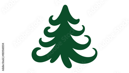 Evergreen Icon: A minimalist representation of a lush, evergreen tree, celebrating the enduring beauty of nature and the simplicity of design.