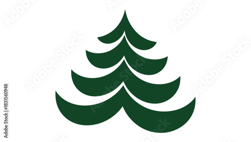 Evergreen Icon: An iconic, minimalist representation of a vibrant evergreen tree, symbolizing growth, resilience, and the enduring beauty of nature.