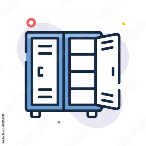Icon of school locker symbolizing student storage, organization, and campus facilities