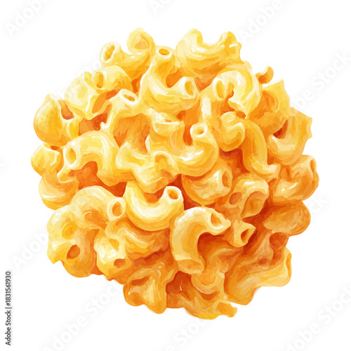 Mac And Cheese watercolor vector illustration, high-quality artwork isolated on a pure white background.
