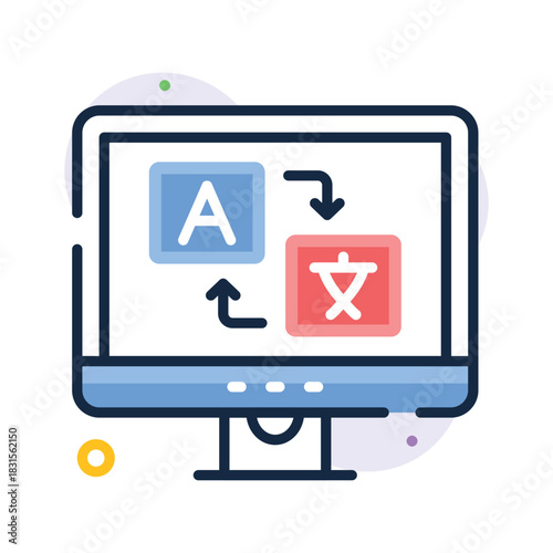 An eye catching flat outline icon of language translator, premium vector