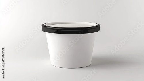 A plain ice cream container, ready for your design, shown against a white background.  It's a 3D image.

