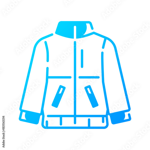Jacket icon. winter jacket, winter, coat, warm, clothing, outerwear, cold, insulated, fashion, cozy. Vector Icon Illustration