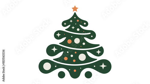 Festive Season's Embrace: An abstract illustration of a christmas tree. It's a symbol of hope and togetherness in every corner of the world. 