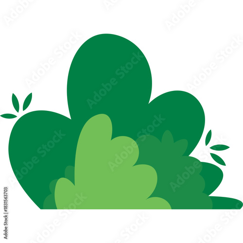 Cartoon Green Bushes Illustration