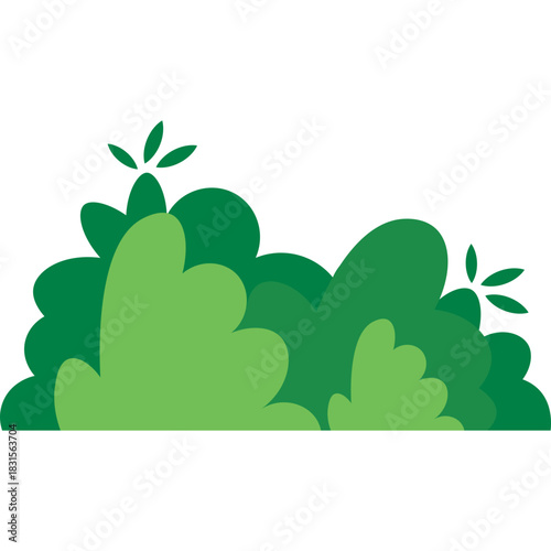 Cartoon Green Bushes Illustration