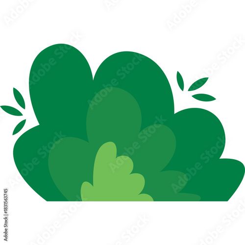 Cartoon Green Bushes Illustration