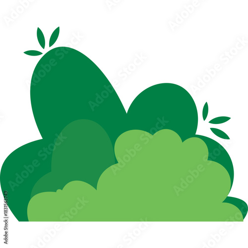 Cartoon Green Bushes Illustration