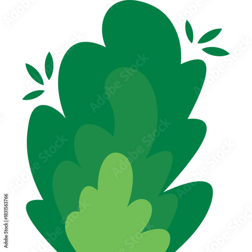 Cartoon Green Bushes Illustration