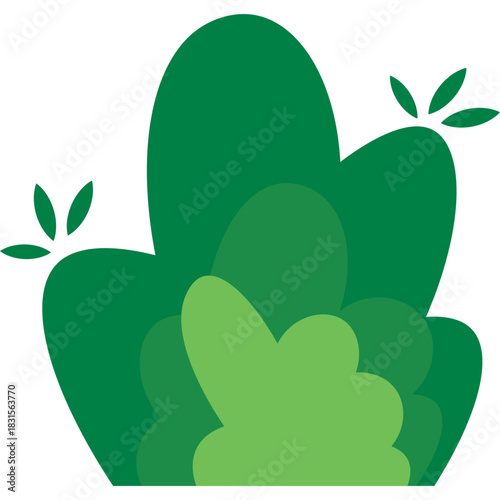 Cartoon Green Bushes Illustration