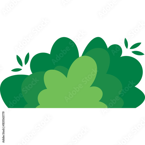 Cartoon Green Bushes Illustration