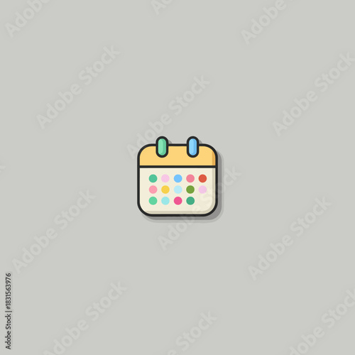 Flat design calendar page app icon