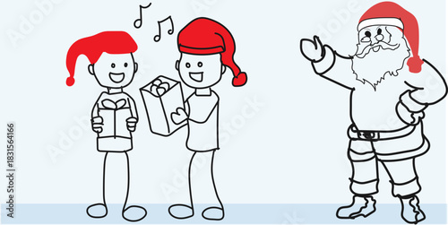 Two children exchanged gifts with glowing smiles, their hearts wrapped in holiday cheer