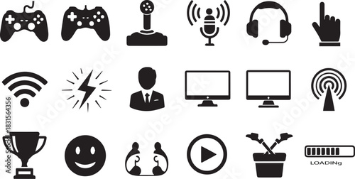 Gaming and technology icons controller joystick