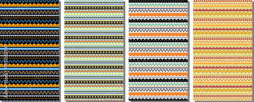 Modern Bohemian Style Repeated Border Elements Pack