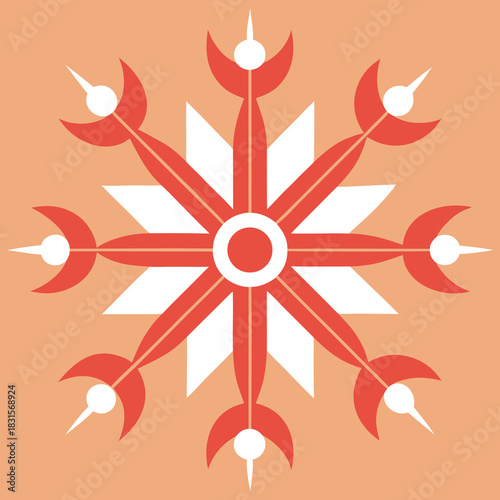 Geometric star snowflake pattern element vector illustration design