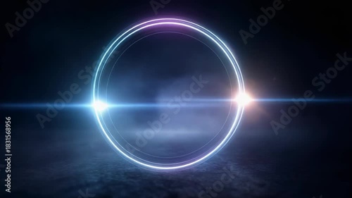 Stunning abstract light circle on dark background, perfect for creative designs and modern visuals