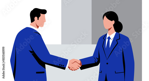 Business Partners Shaking Hands in Agreement.