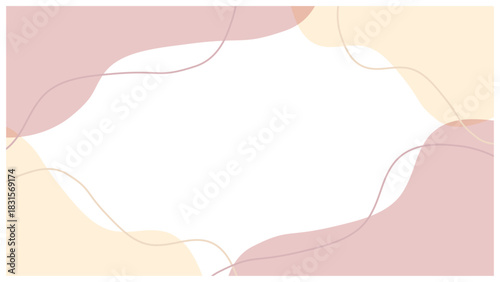 パステルな手描きのかわいい流体シェイプ背景 (パステルブラウン ベージュ くすみカラー )	
