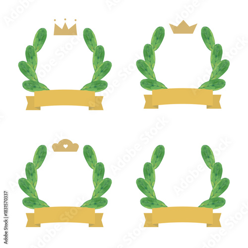 月桂樹ランキング＿リボンイラストセット