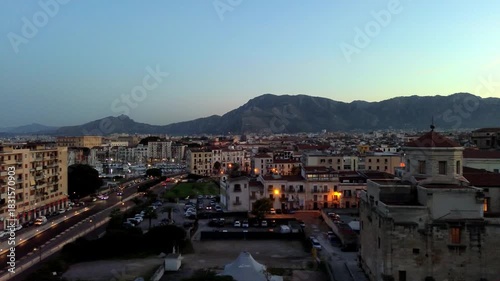 Palermo street view at night