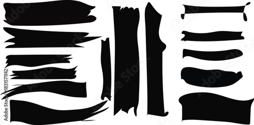 Black Brush Strokes PNG + SVG Mega Bundle