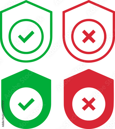 Blue shield with unlocked padlock icon, flat minimal security symbol