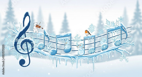 abstract music background with notes