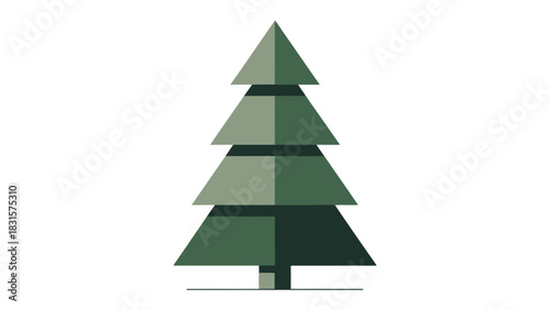 Evergreen Emblem: A simple and clean illustration of an evergreen tree stands tall, its triangular form a timeless symbol of nature, resilience, and the enduring beauty of the natural world.