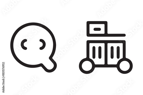 Sleek Line Icons for Search and Delivery Services.