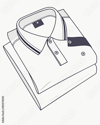 Folded polo shirt, ready for wear, fashion apparel and clothing concept