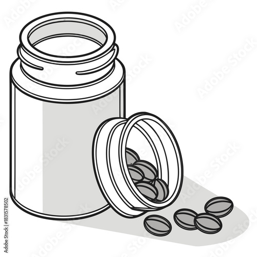 Pills spilling out of a medicine bottle