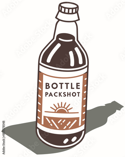 Bottle packshot vector art isolated on white