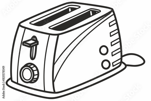 Electric toaster outlined in a modern style 