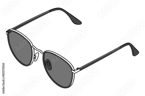 Modern stylish sunglasses, isolated on white background
