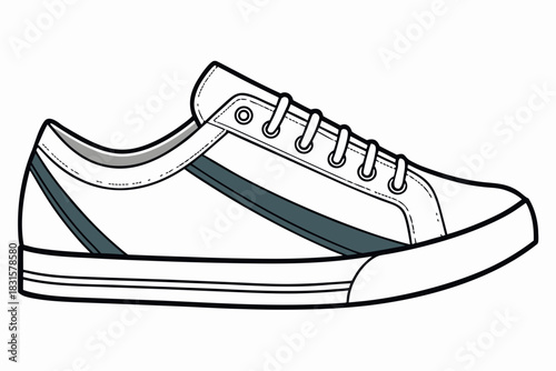 Detailed drawing of a stylish sneaker