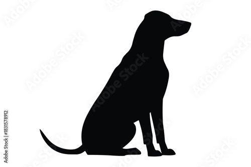 Labrador retriever dog silhouette vector, Dog breed black silhouette vector