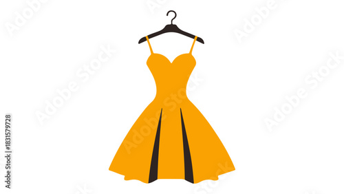 yellow fashion dress vector illustration