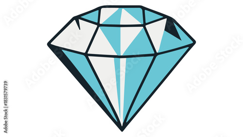 blue diamond vector illustration on white background