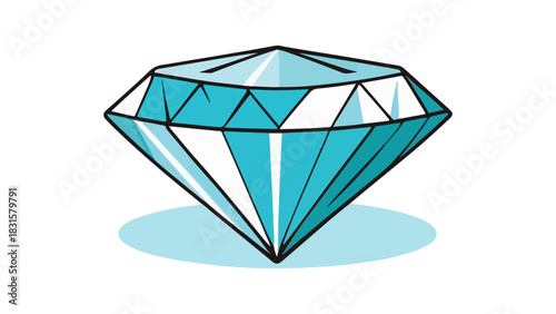 blue diamond vector illustration on white background