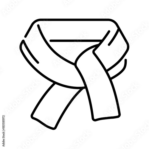 Scarf icon. winter, warm, knit, wool, clothing, accessory, cozy, fashion, cold, wrap. Vector Icon Illustration