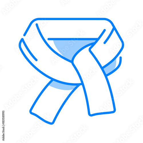 Scarf icon. winter, warm, knit, wool, clothing, accessory, cozy, fashion, cold, wrap. Vector Icon Illustration