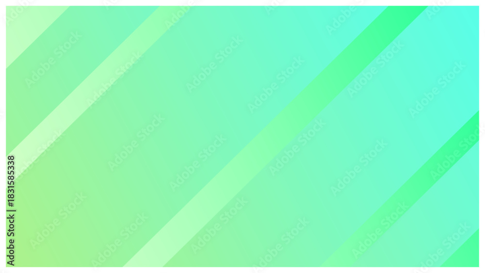 Obraz premium 淡い緑グラデーションの斜めライン背景 16:9